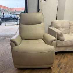 Delivery Available White Leather Electric Recliner