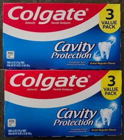 Colgate cavity protection 3 x 6oz tubes 18oz total