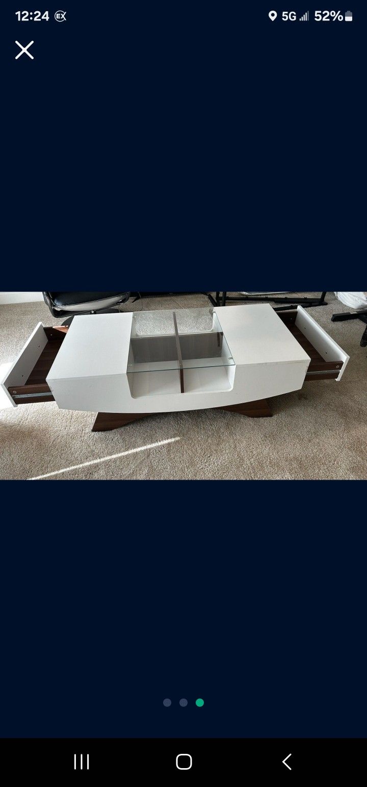Like New Condition Living Room/ BEDROOM Table/TV STAND With 2 Built-in Drawers