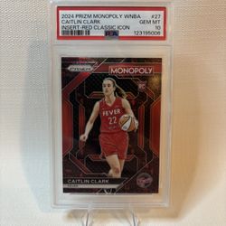 2024 Prizm Monopoly WNBA Caitlin Clark Insert RC Red/Black Icons #WNBA27 PSA 10