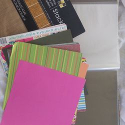Scrapbook Supplies (OBO): Book, Paper, Burlap, Embellishments