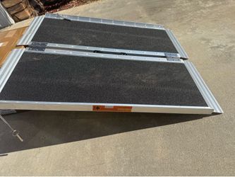Aluminum RAMP - portable 3 FT size, take anyway. (36”x29”) wide for doorway. Outside steps.