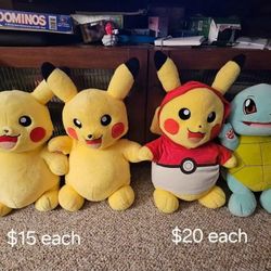 Build A Bear Pokemon Pikachu, Squirtle And Eevee