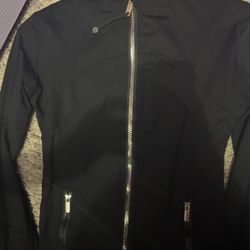 Black , Gold Zipper Lululemon Defined Jacket Size s