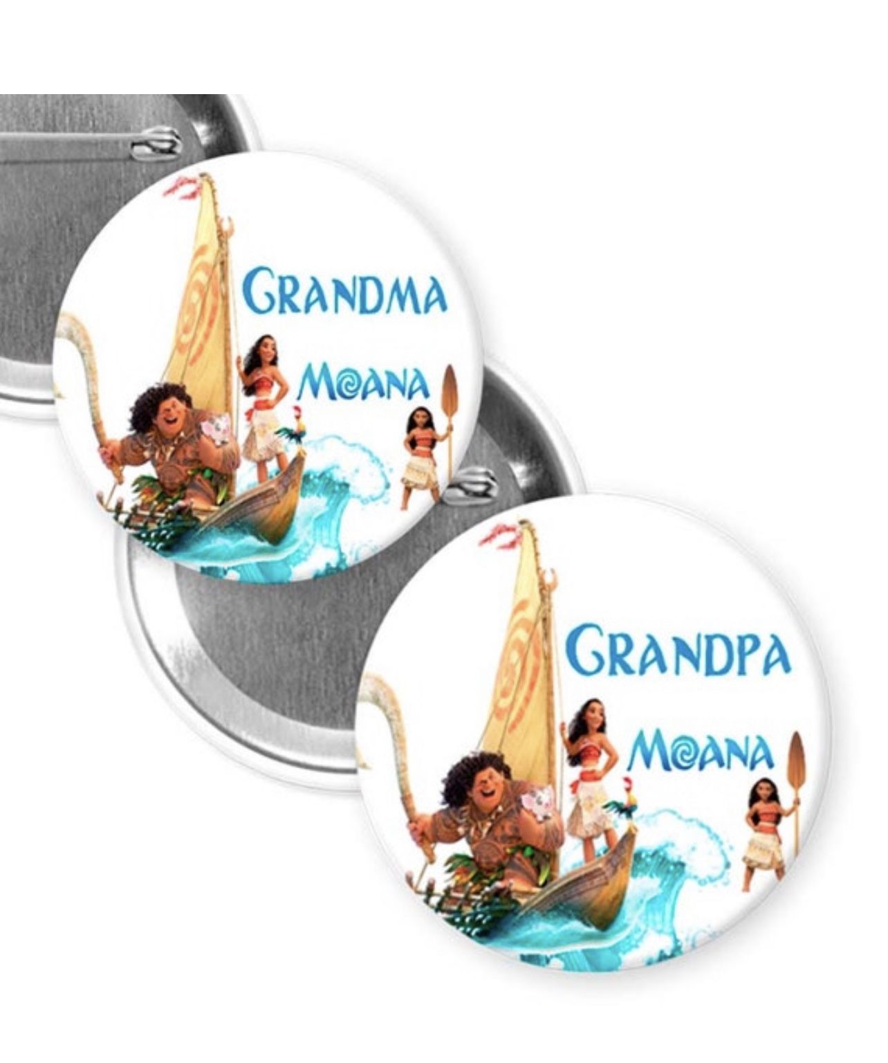 Moana/ Pins Buttons/ Birthday/ Baby Shower 