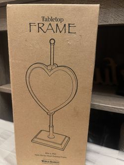 Tabletop Matte Pewter Heart Pedestal Frame