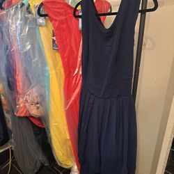 New Ladies Long Tail  Dress Blue Small, Yellow And  Red  Medium And Navy Blue 3x 