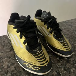 12 C Adidas F50 Messi Gold Futsal Soccer ⚽️ Boys Shoes 