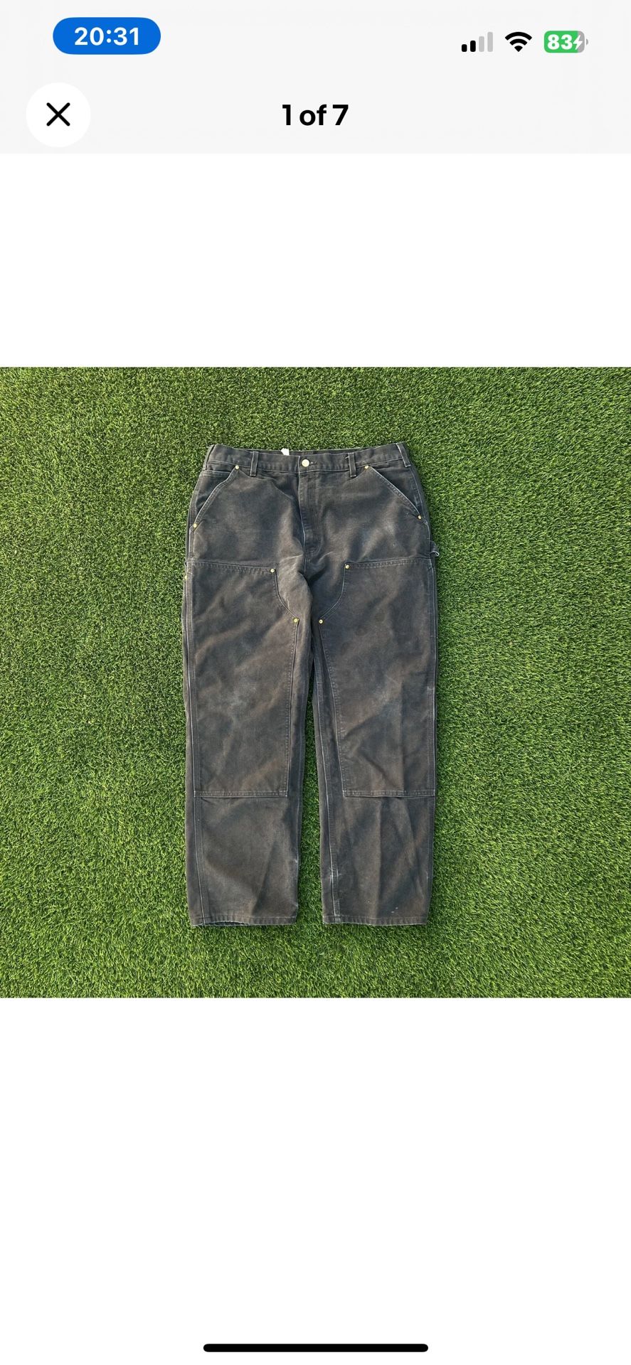 Vintage Carhartt Black Double Knee Pants Workwear Made in USA Size 38 x 32