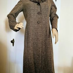 NWT JULIAN TAYLOR Posh Brown Tweed 2 Piece Set Dress and Coat Jacket 6