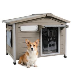 Small Dog House (30.1"L)Metal-Reinforced Chew-Proof Rainproof - PET46