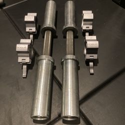 Pair Of Rogue DB-15 Loadable Dumbbells With  Rogue OSO Aluminum Collars