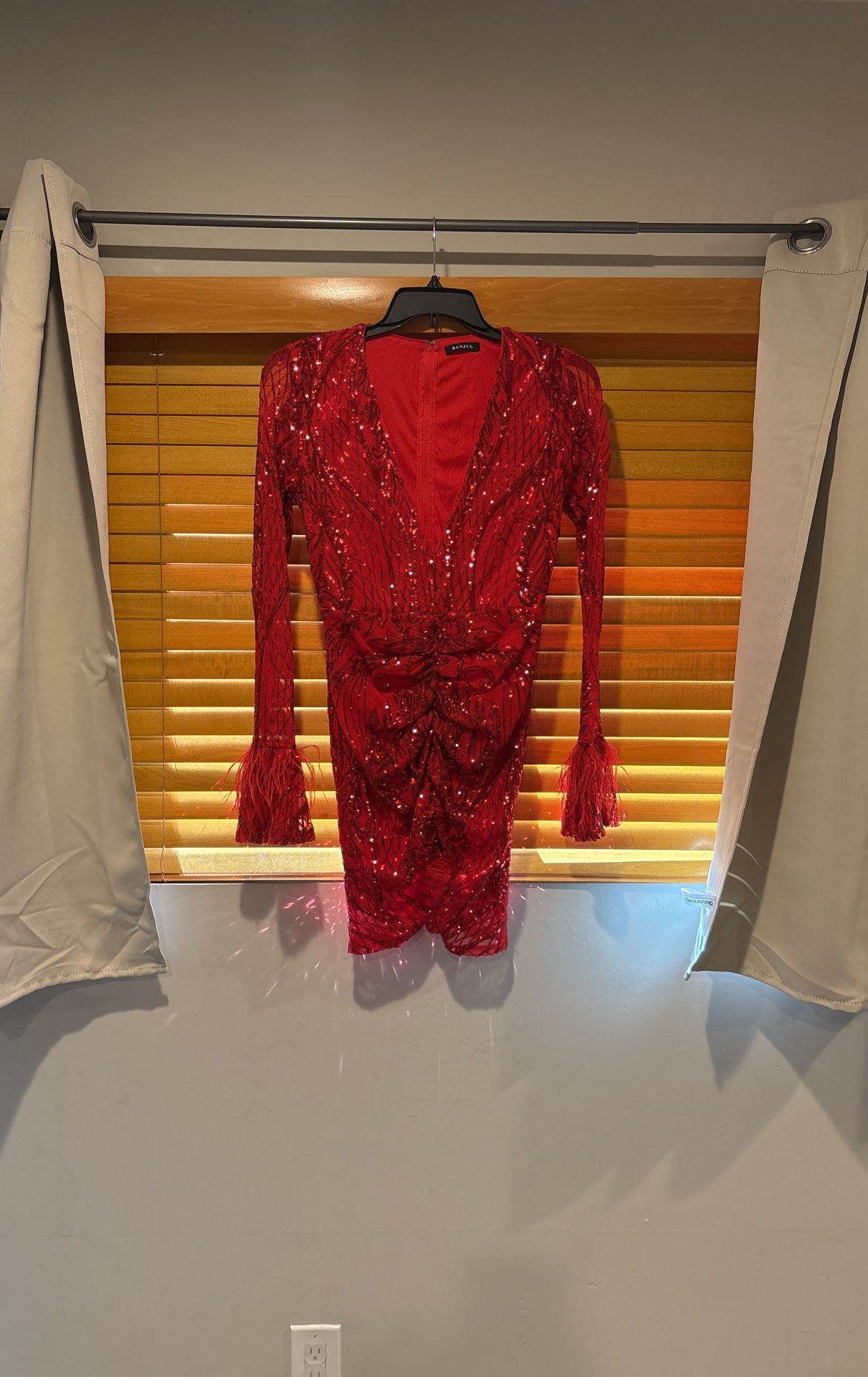 Red Sequins Dress Size L