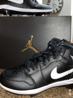 Air Jordan 1 Retro Baseball Cleats Metal Size 8