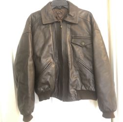 Vintage 90s V2 BY VERSACE Brown Leather Bomber Jacket - Made in Italy