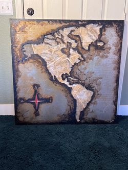 Vintage World Map Mixed Media Wall Art