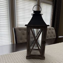 Metal And Wood Decorative Candle Holder