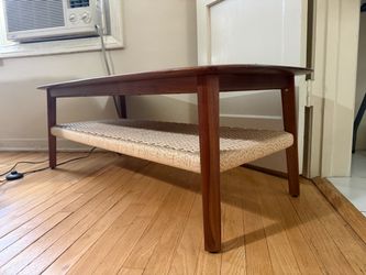 West Elm oak coffee table