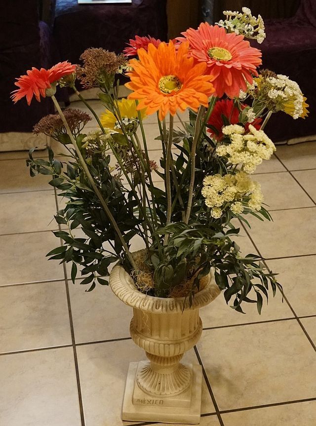 Artificial Flowers With Flower Pot 