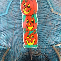 Vintage RARE Halloween Yard Art Pumpkin Tower 1996 Jack O Lantern Totem 26" tall