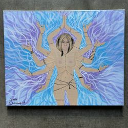 Female Durga Themed Canvas Painting