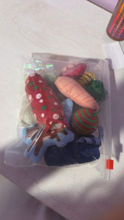 Bag of cat toys