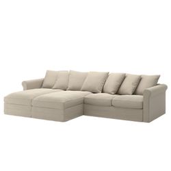 Sofa GRÖNLID Sectional, 4-seat, with chaise, Sporda natural 
