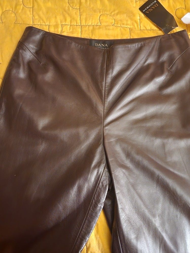 New Dana Buchman Lambskin Pants Size 6 $105