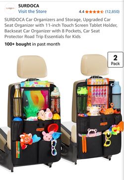 SURDOCA Backseat Car Organizer with Tablet Holder – 2 Pack