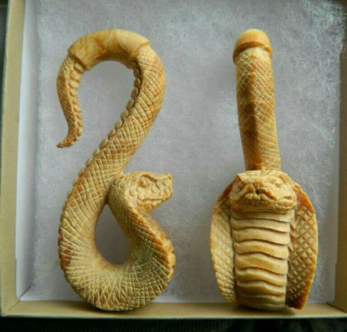 Hand Carved Wood Cobra Plugs- 0g