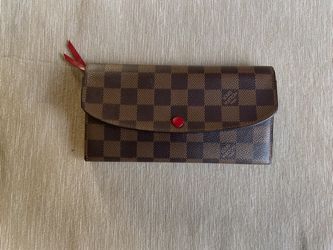 Louis Vuitton Damier Ebene Emilie Wallet Red CONSIGNMENT Pre owned