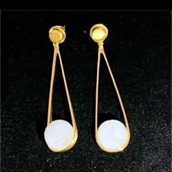 Dean Davidson Ipanema Earrings in Moonstone brass/22k Gold plated