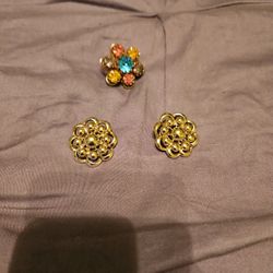 Vintage Brooch And Clip-on Earrings,  Coro Signed