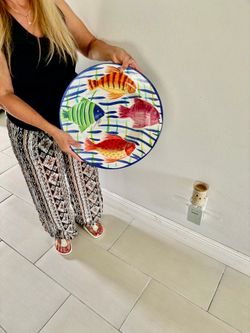 14” ceramic plates with salt and pepper holder all for $6