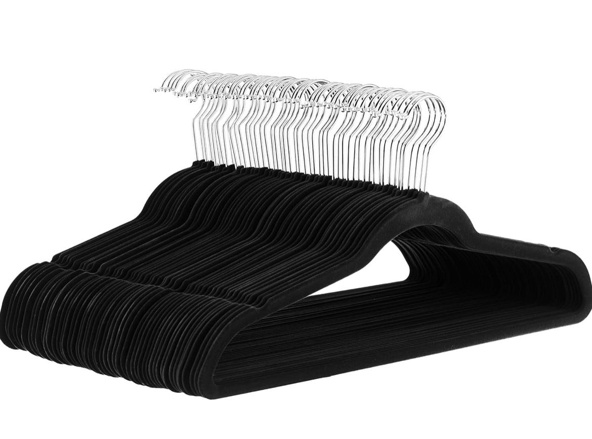 Clothes Hangers, Pack of 60 , Black