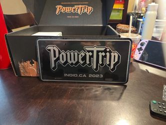 Power trip license plate