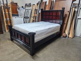 Queen Bed Frame with Headboard and Footboard