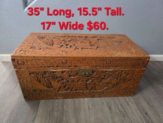 Beautiful Wooden Carved Large Treasure Box $60