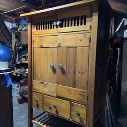 Vintage wooden armoire cabinet