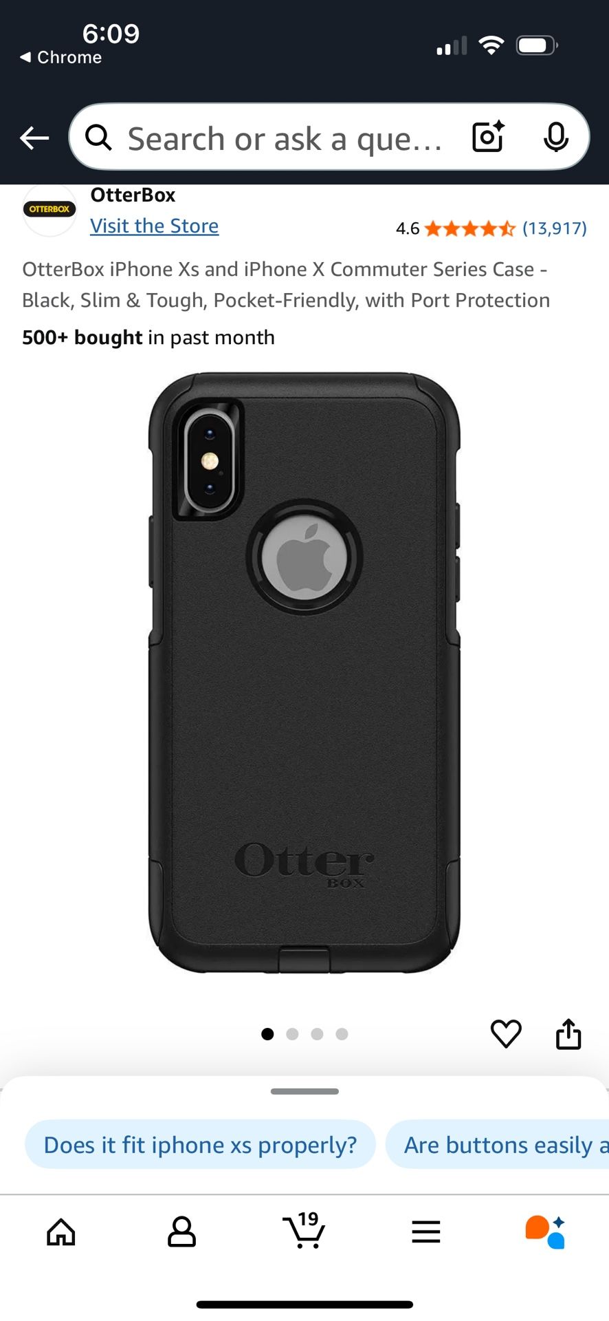 OtterBox iPhone Xs and iPhone X Commuter Series Case - Black, Slim & Tough, Pocket-Friendly, with Port Protectio