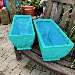 22” Fiberglass  Window Box Planters with Embossed Fern Relief: 22”W x 9”D x 7.5”H