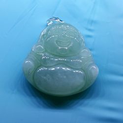 Burmese type A icy jade Jadeite mini happy Buddha Q1.