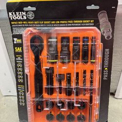Klein Tools KNECT Impact Pass Through and Deep-Well Flip Socket Set, 20-Piece