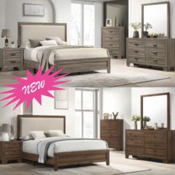 4- Pc Bedroom set Dresser,Mirror  Nightstand (1) Queen size bed frame  Not including Mattress and Box Sp