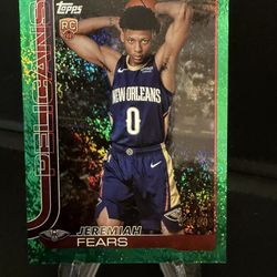 Jeremiah Fears Topps Green Sandglitter Refractor RC /99