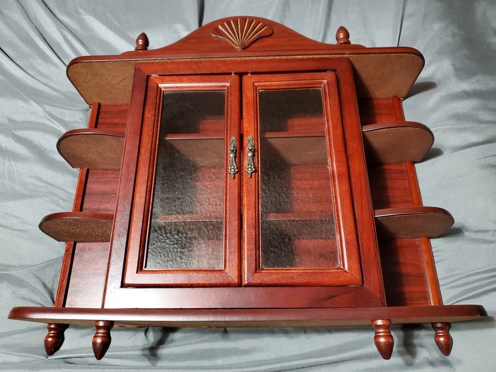 Vintage Cherry Curio Cabinet
