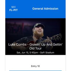 Luke Combs - SoFi Stadium- 1 Pit Ticket