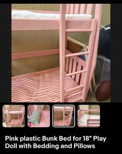 Doll bed - purchased from target. Our generation brand. Pink toy for girls