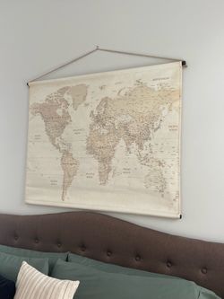 Vintage Style World Map Tapestry
