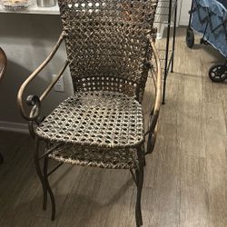 2 Metal Wicker Chairs 